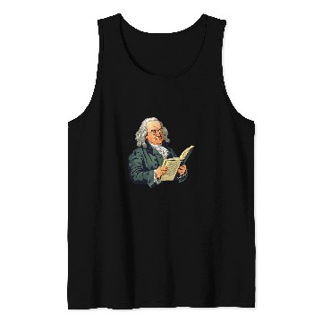 Discover Benjamin Franklin Reading A Book Tank Tops