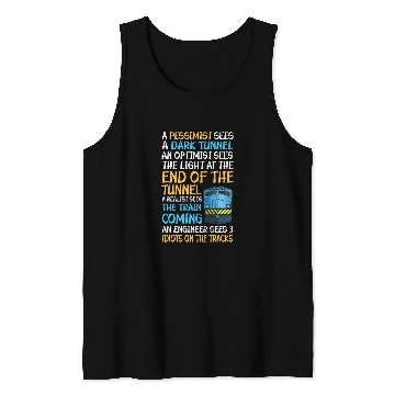 Discover Funny Railroad Train Engineer 3 Idiots On The Tracks Tank Tops