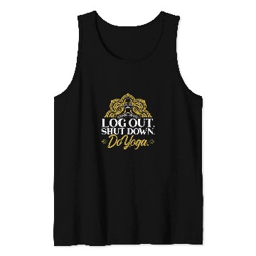Discover Mens Log Out Shut Down Do Yoga Tank Tops