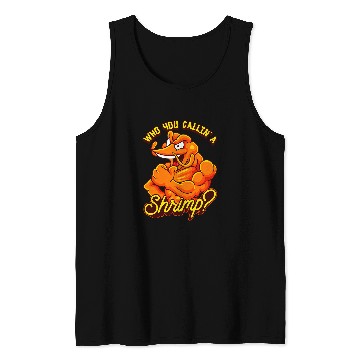 Discover Funny Shrimp Weightlifting Bodybuilder Workout Gym Muscles Tank Tops