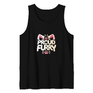Discover Proud Furry Funny Furries Tail and Ears Cosplay Tank Tops