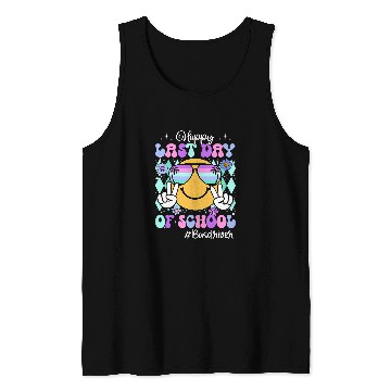 Discover Retro Groovy Happy Last Day Of School Bus Driver Funny Tank Tops