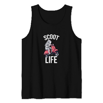 Discover Scoot Life Astronaut Moped Scooter Motorcycle Tank Tops