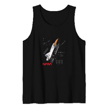 Discover NASA Space Shuttle chalk drawing Worm Logo Tank Tops