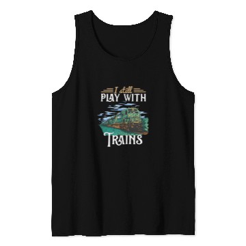 Discover Model Train Railroad Locomotive Engineer Trainspotting Art Tank Tops