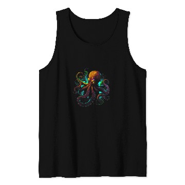 Discover Octopusss Pulpo Ocean Sea Squid Octopusss Drawing Tank Tops