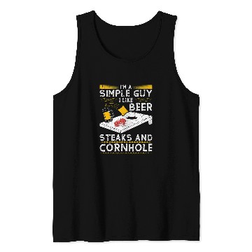 Discover Mens Cornhole Beer Steaks Cornhole Funny Men Tank Tops