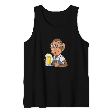 Discover Ape Drinking Beer Drunk Monkey Gorilla Beer Drinker Tank Tops