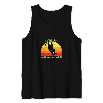 Discover Funny black cats vintages retro Pure black magic Tank Tops