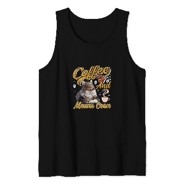 Discover Coffee Drinker MAINE COON AND COFFEE Funny Cat Mom Tank Tops