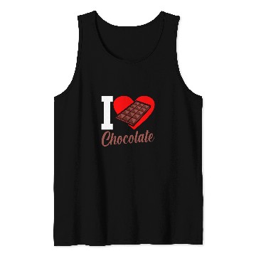 Discover I Love Chocolate Funny Chocolates Lover Eater Graphic Tank Tops