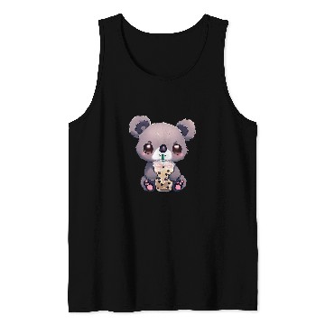 Discover Cute Koala Boba Milk Tea Boy Girl Funny 2 Tank Tops
