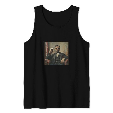 Discover Abraham Lincoln Drinking Beer Funny USA American Flag July 4 27 Tank Tops