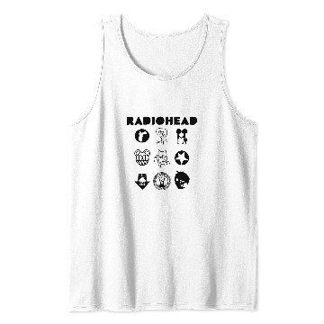 Discover Radiohead Black All Icon Tank Tops