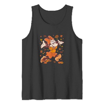 Discover Disney Minnie Mouse Strolling Through Autumn Leaves Fall Tank Tops