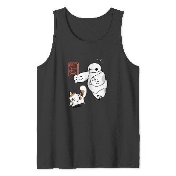 Discover Disney Big Hero 6 Baymax Chasing Mochi Cute Shot Tank Tops