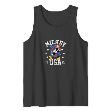 Discover Disney Mickey Waving Flag USA Tank Tops
