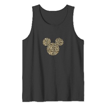 Discover Disney Mickey Mouse Cheetah Print Silhouette Fil Tank Tops
