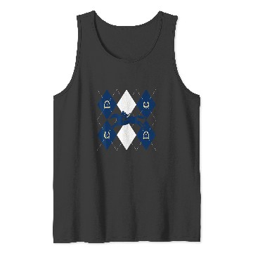 Discover Disney Mickey Mouse Horse Racing Silhouette Argyle Pattern Tank Tops