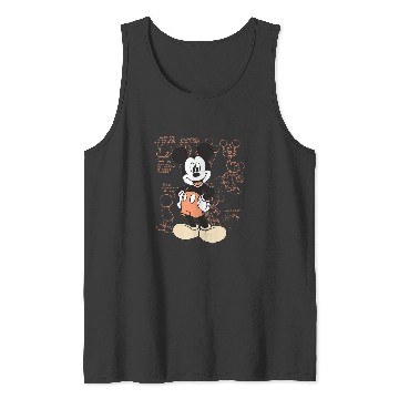 Discover Disney Mickey And Friends Mickey Mouse Schematic Style Logo Tank Tops