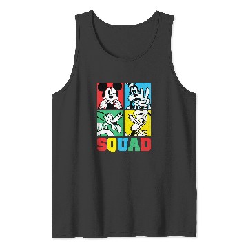 Discover Disney - Mickey, Goofy, Donald, Pluto Squad Grid T-Shirt Tank Tops