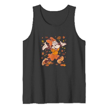Discover Disney Minnie Mouse Strolling Through Autumn Leaves Fall Tank Tops