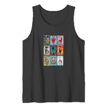 Discover Disney pixars Coco Epic Loteria Cards Big Chest Logo Tank Tops