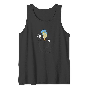 Discover Disneyss Pinocchio Jiminy Cricket Faux Pocket Tank Tops