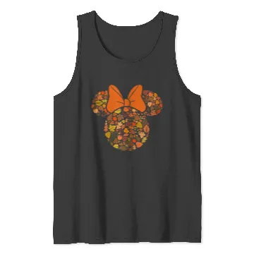 Discover Disney Minnie Mouse Head And Ears Icon Fall Leaves Tank Tops