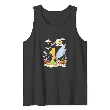 Discover Disney Peter Pan Tinker Bell Never Land Flowers and Flight Tank Tops