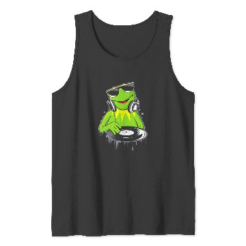 Discover Disney The Muppets Kermit  DJ Distressed Logo Tank Tops