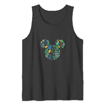 Discover Disney Mickey Mouse Head Shape Icon Botanical Garden Spring Tank Tops