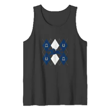 Discover Disney Mickey Mouse Horse Racing Silhouette Argyle Pattern Tank Tops