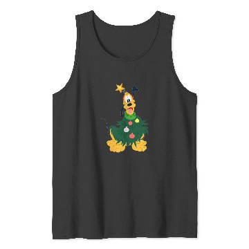 Discover Disney Pluto Holiday Christmas Tree Costume Corner Art Tank Tops