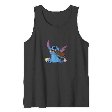 Discover Disney Stitch Eats Chocolate Bunny Easter Tank Tops