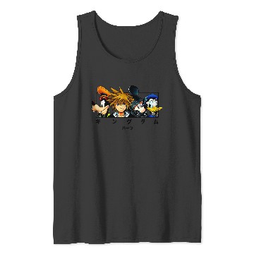 Discover Disneyss Kingdom Hearts Main Characters Panel Chest Kanji Logo Tank Tops