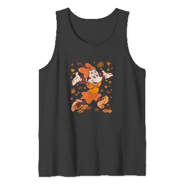 Discover Disneyss Minnie Mouse Strolling Through Autumn Leaves Fall Tank Tops