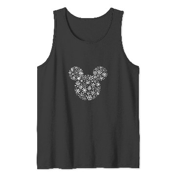 Discover Disney Mickey Mouse Icon Holiday White Snowflakes Tank Tops