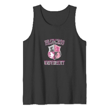 Discover Disney Princess University College Text Logo Gra Tank Tops