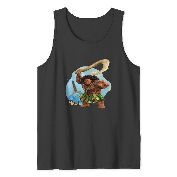 Discover Disneyss Moana 2 Action Pose Maui With Fish Hook Tank Tops