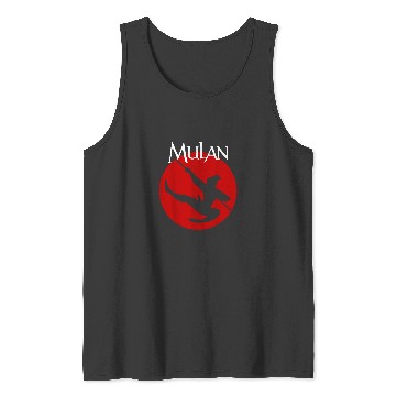 Discover Disney Mulan Silhouette In Action Red Circle Gra Tank Tops
