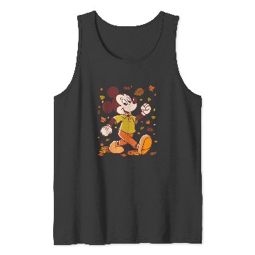 Discover Disneyss Mickey Mouse Strolling Through Autumn Leaves Fall Tank Tops