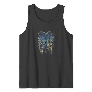 Discover Disneyss Kingdom Hearts Main Characters Heart Shape Distressed Tank Tops