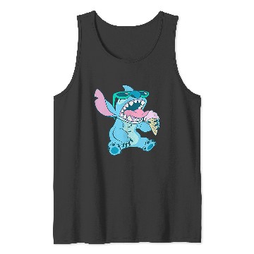 Discover Disney Lilo & Stitch Eating Ice Cream Retro Pocket Logo Tank Tops