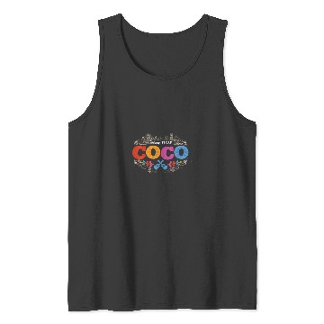 Discover Disney Pixar Coco Colorful Movie Logo Tank Tops