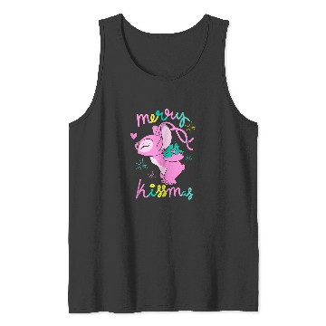 Discover Disneyss Lilo Stitch Christmas Angel Merry Kisssmas Mistletoe Tank Tops