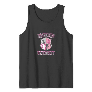 Discover Disney Princess University College Text Logo Gra Tank Tops