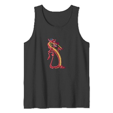 Discover Disney Mulan Mushu Neon Accent Portrait Tank Tops