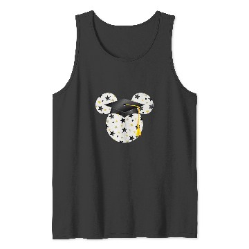 Discover Disney Mickey Head Graduation Hat Star Fill Tank Tops