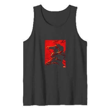 Discover Disney Mulan and Khan Red Poster Graphic Tank Tops